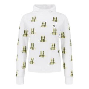파리게이츠골프긴팔티 NQC 521E1SR304_WH 여성 바니 자카드 리본 후드 니트