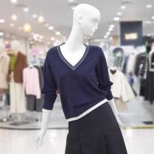 abfz sh06 이중 브이넥 갸름 보들 봄 니트 SLBNA1W35B