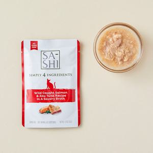 로우즈 사시 참치&연어 파우치 50g 고양이 간식 고양이 간식