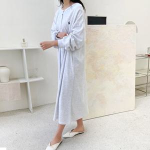 [보리맘]단추 폴로 수유 단추 수유복 긴팔 수유 원피스 임부복 ID542