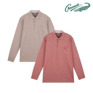 [크로커다일] 스트라이프 우븐 카라 티셔츠 CDAA8TS3401