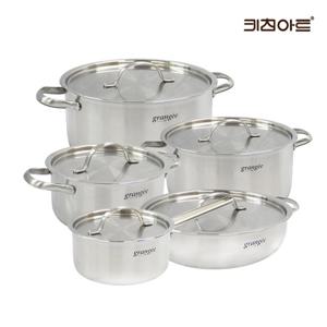 키친아트 그랑제 인덕션 통3중 304스텐 냄비세트 5종 편16+양18+20+24+전24