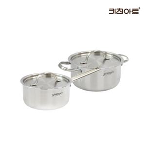 키친아트 그랑제 인덕션용냄비 통3중 304스텐 냄비세트 2종A 편16+양18