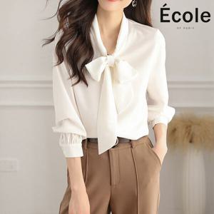 [에꼴드파리]지안 리본 블라우스_F32WBB006Z