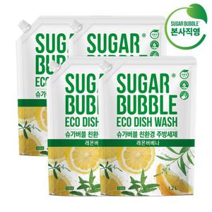 슈가버블 주방세제 레몬버베나 리필1.2Lx4개