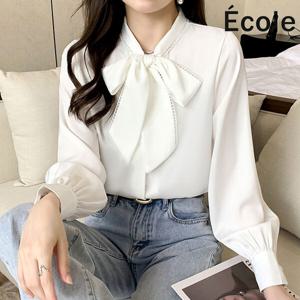 [에꼴드파리]바젤 리본 블라우스_F33WBB003Z