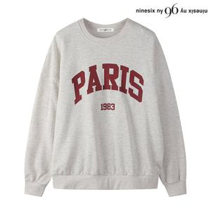 [나인식스뉴욕(영캐릭터)]파리스 레터링 루즈핏 맨투맨 티셔츠 (NO1LW015L0)