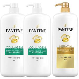 팬틴 엑스트라볼륨 케어 샴푸 1200 2개+극손상 컨디셔너 린스1200mlx1개