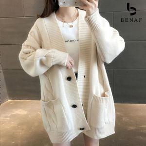 [베나프]로로 꽈배기 니트 가디건_BI3GD003