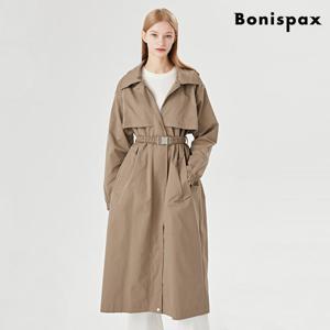 [보니스팍스(여성의류)]벨티드 루즈핏 후드 긴팔 롱 야상 자켓 (XO3JK023L0)
