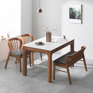 장인가구 디네트 컴포트 세라믹 4인용 식탁세트 벤치형