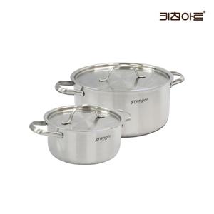 키친아트 그랑제 인덕션 통3중 304스텐 냄비세트 2종B 양18+양24