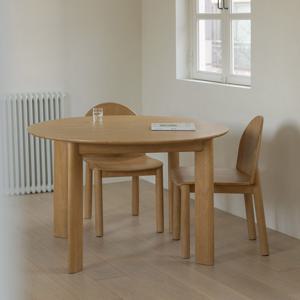 알베로 원형 원목 테이블 1200 의자세트 2colors (식탁+의자2)