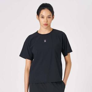 [스파이더] 여성 하이브리드 런닝 우븐 서커 티셔츠 SPKMCNRS281WBLK