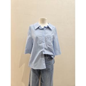 숲  (SB4LS35) 7부 포켓 오픈카라 블라우스