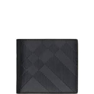 버버리 엠보싱 체크 바이폴드 지갑 8103992 BLACK DOM