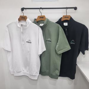 [지프]익스플로어 마운틴 로고 하프 집업티셔츠 JQ2TSU224_JK