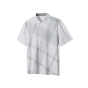 [노티그]여름체크 프린트 카라 티셔츠 그레이