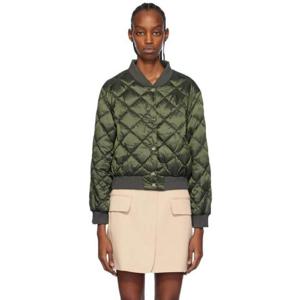 막스마라 패딩 카키 리버서블 비소프트 다운 보머 재킷 241118F061004