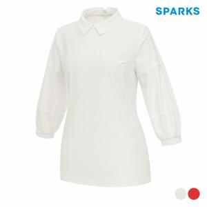[스팍스]여성 절개 슬리브 긴팔 카라 티셔츠 SP1LTS006