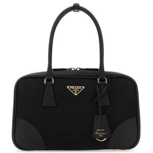 26 SS 프라다 블랙 리에디션 1978 트라이앵글 로고 레더 토트백 1BB115VTOOR064