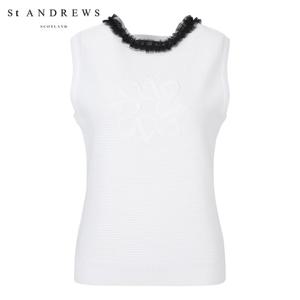 [세인트앤드류스] 여성 레이스 프릴 별 심볼 니트 베스트