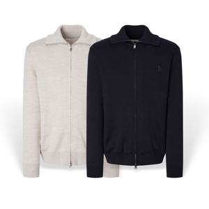 [헤지스][25FW][2컬러 택1] 남성 울혼방 하이넥 집업 가디건 HZSW5D321