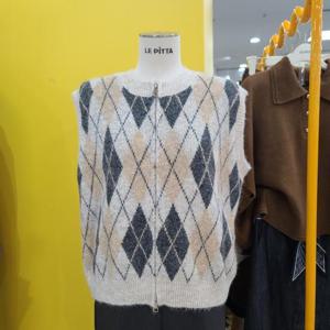 르피타 DP01 아가일집업니트조끼 L254BVTB53