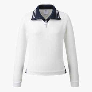 데상트골프웨어 GQC DP32WFTL97-BWTG 여성 니트 카라 레이어드 티셔츠 / Bright White