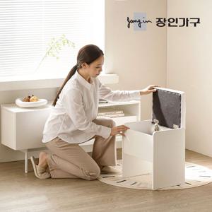 장인가구 유크릿 수납 보조 화장대 의자 스툴