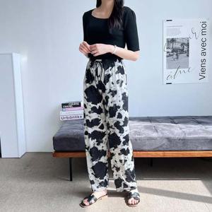 홀 밴딩 와이드 쿨바지 SD230505 여성 나팔 데님 여성 팬츠 팬츠 와이드 밴딩