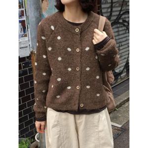 [베나프]폴카 도트 니트가디건_BJ4GD005