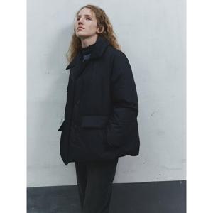 [Melissa] 셔츠칼라 미디 푸퍼 다운  블랙 (ML5938A265)