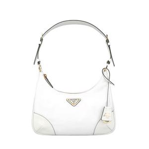 24SS 프라다 1BC214 R789 F0PG7 삼각 로고 리나일론 가죽 숄더백 화이트