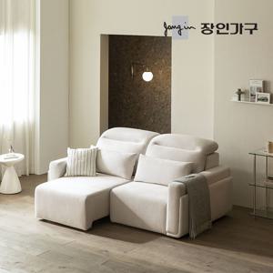 장인가구 고요 전동 모션 슬라이딩 패브릭 리클라이너 슬라이드 3인 소파