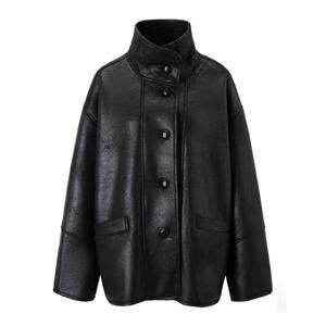 [GGPX]빈티지 레더 오버핏 하이넥 자켓 (GPDJK010D)