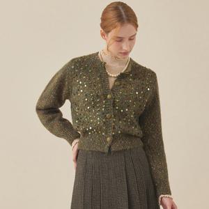 [매긴]앤틱 버튼 스팽글 니트 가디건_PBMF5W1KC4691