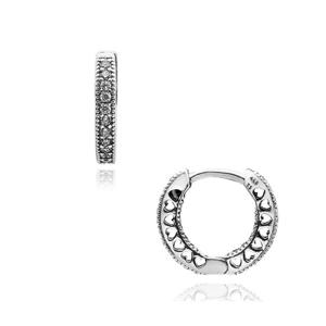 판도라 296317CZ 파베 하트 후프 이어링 귀걸이