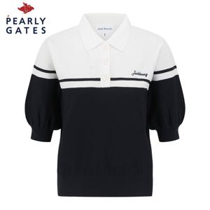 [파리게이츠] 여성 잭바니 투톤 배색 와플 조직 니트