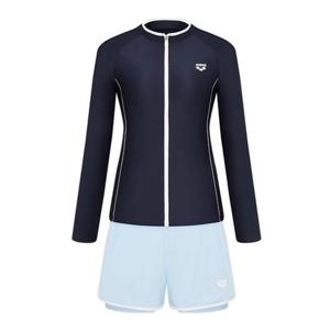 [아레나]여성 A6BL1PS01NVY 웨이비 레귤러핏 집업 래쉬가드 3PCS 세트 실내 비치수영복