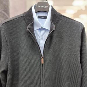 TREMOLO HC14 집업가디건 융본딩 니트 TRNBC4W9291