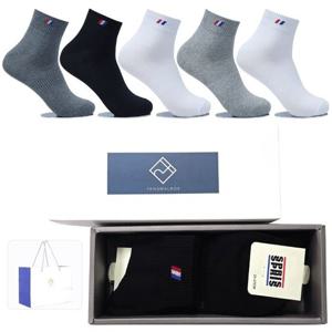 스프리스 5켤레구성 남자양말선물세트 SP1003 쇼핑백 캐주얼 단목