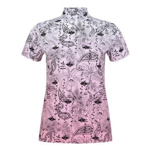 M 파리게이츠골프반팔티 NQC 521D1TI102_PK 여성 바니 페이즐리 모크넥 쿨링 반팔 티셔츠