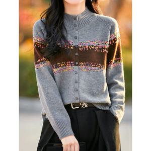 [베나프]르떼 자카드 니트 가디건_BK1GD001