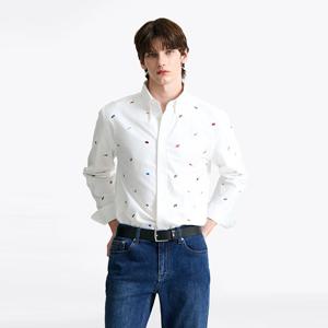 [공식][타미힐피거] [Relax fit] 헤리티지 옥스포드 자수 셔츠 (T12F1WSH600MT1YCF)