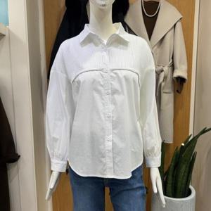 클리지 DP01 언발 니트 뒷 셔링 셔츠 CQ2WBL11