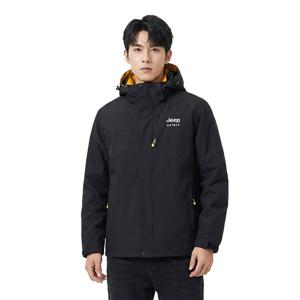 JEEP SPIRIT 공용 에센셜 기능성 윈드브레이커 블랙+주황 (JSFAJK436)