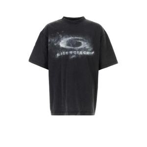 발렌시아가 반팔 티셔츠 764235TTVN5 9034 WASHEDBLACKWHITE