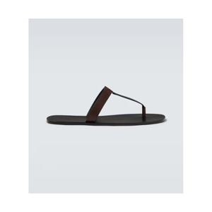 생로랑 Cassandre 레더 통 샌들 P01142367