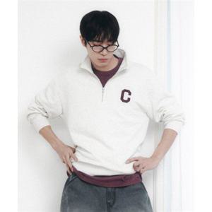 커버낫 COVERNAT [추영우 ]C 로고 하프집업 맨투맨 오트밀 CO2601CR22OT 344885